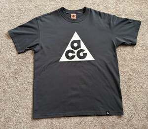 Nike Men's ACG Big Logo T-Shirt Size Baggy Fit Medium Gray/Black
